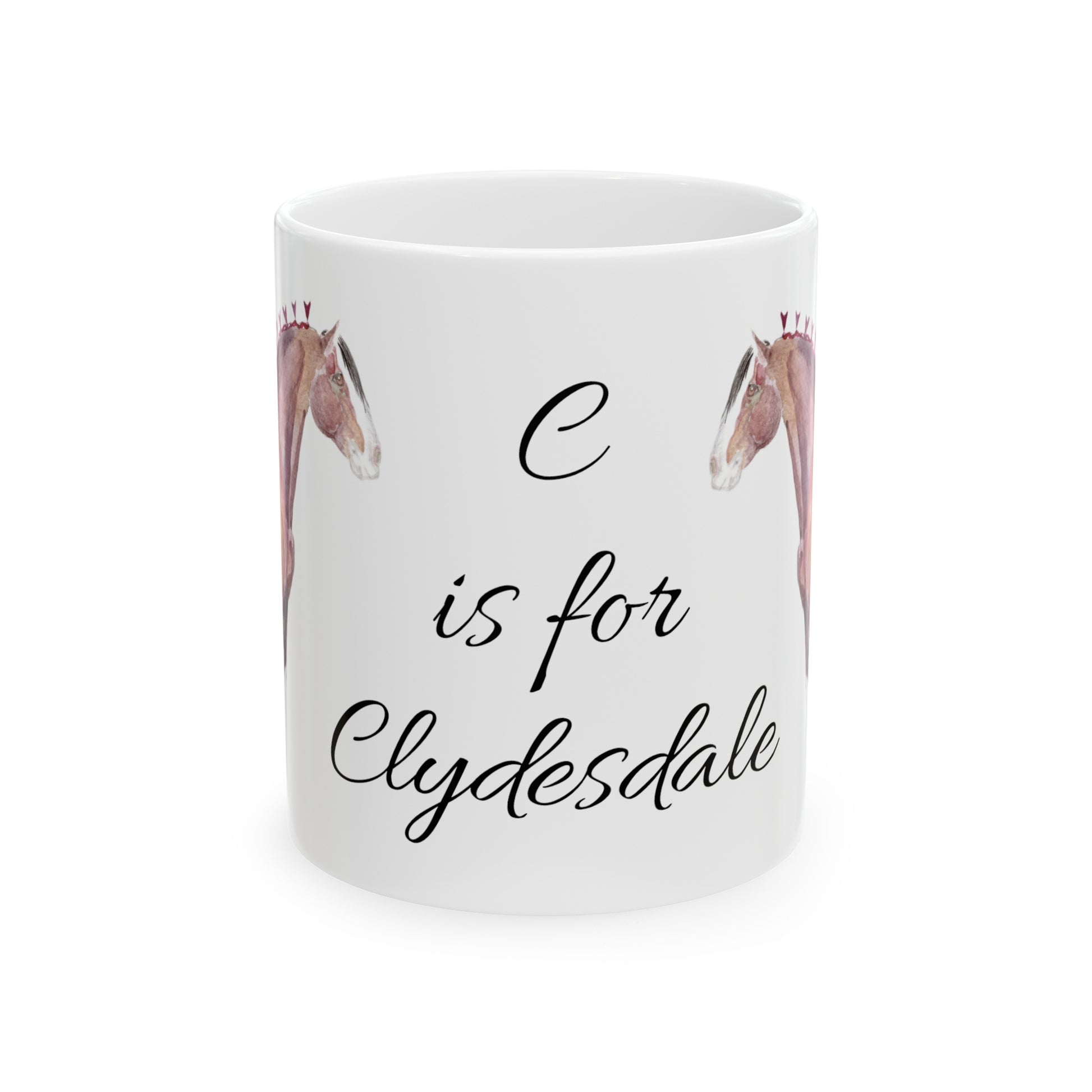 C is for Clydeadale Ceramic Mug, 11oz - SonaEquestrian
