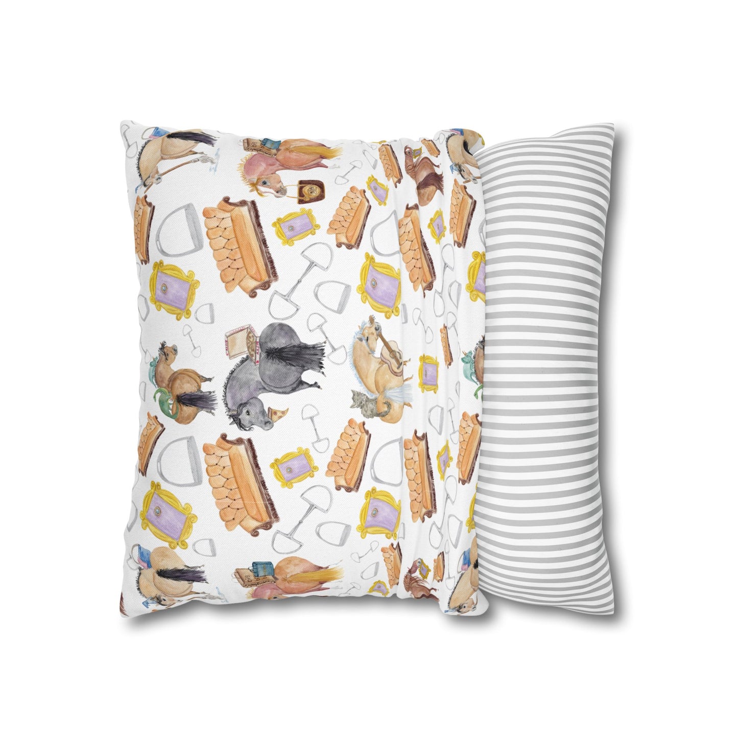Adorable little Friends Ponies Spun Polyester Square Pillowcase
