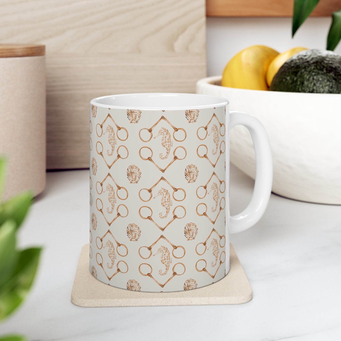 Sea horse bits - spice Ceramic Mug 11oz