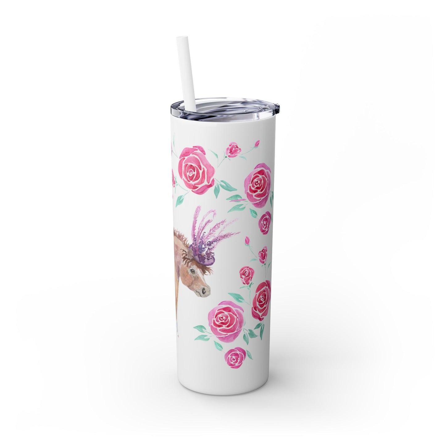 Adorable Little Miss Derby Skinny Tumbler with Straw, 20oz