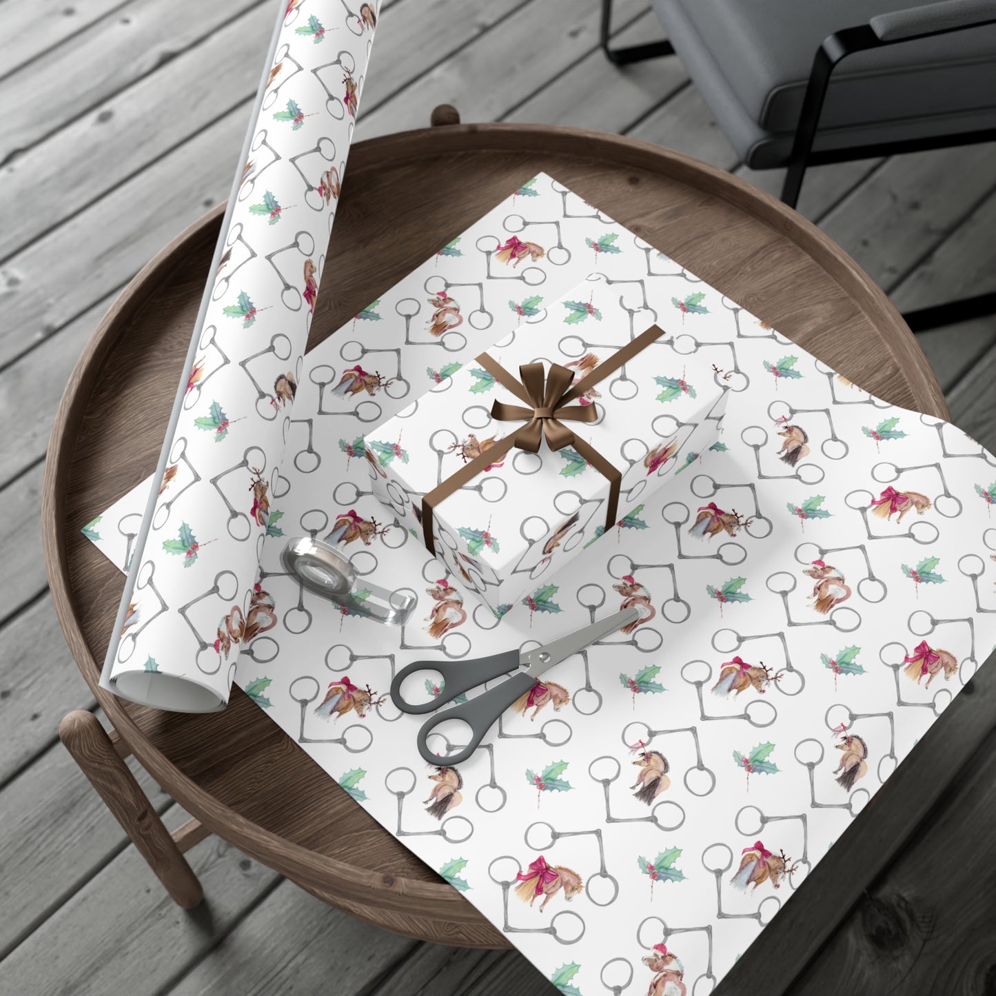 Adorable pony Bits and Holly Gift Wrap Papers
