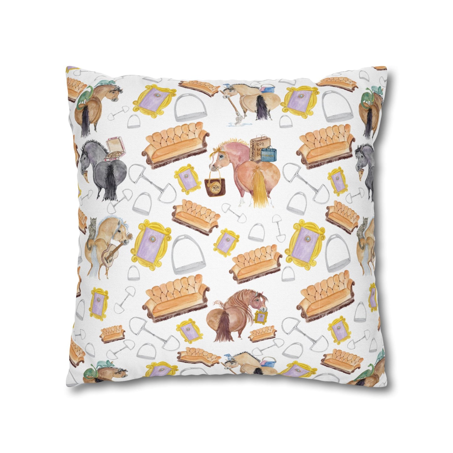 Adorable little Friends Ponies Spun Polyester Square Pillowcase