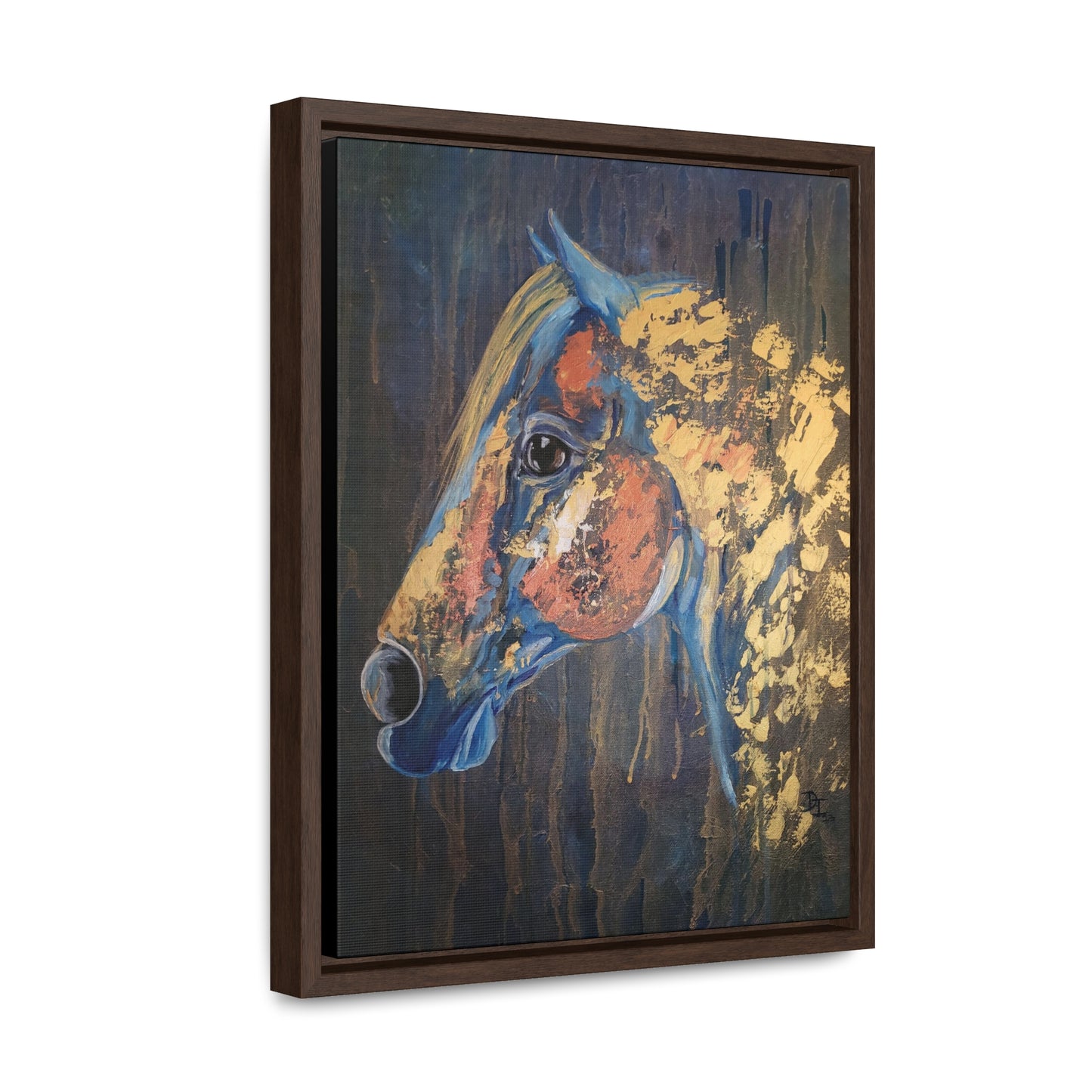 Love Blue and Gold Gallery Canvas Wraps, Vertical Frame - SonaEquestrian