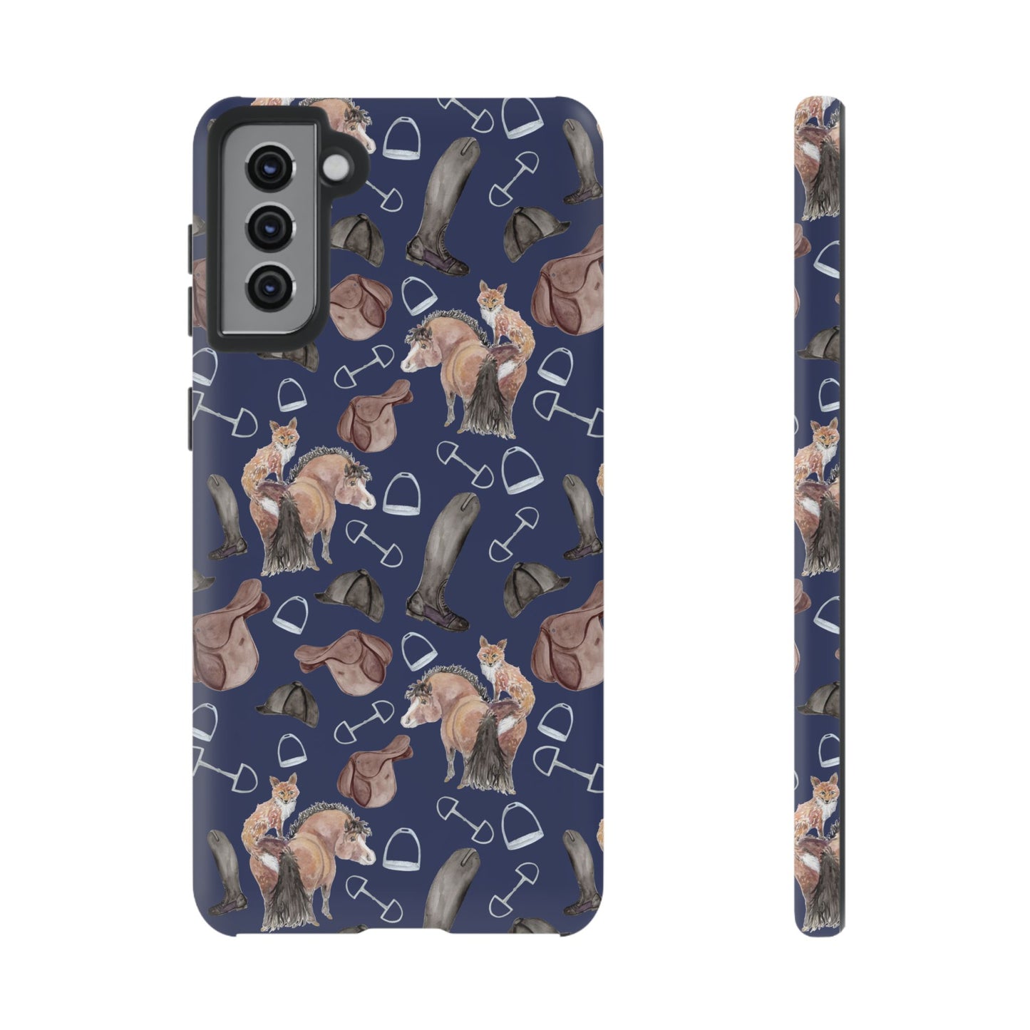 Adorable Little Pony and Fox in Navy Tough Phone Case
