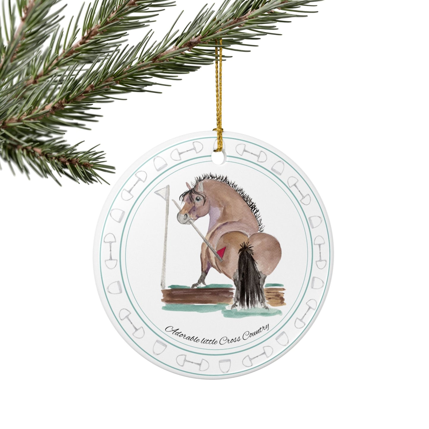 Adorable Little Cross Country Ceramic Ornaments, Custom Holiday Decor, 2-Sided Christmas Ornament, Unique Gift, Home Decoration, Keepsake