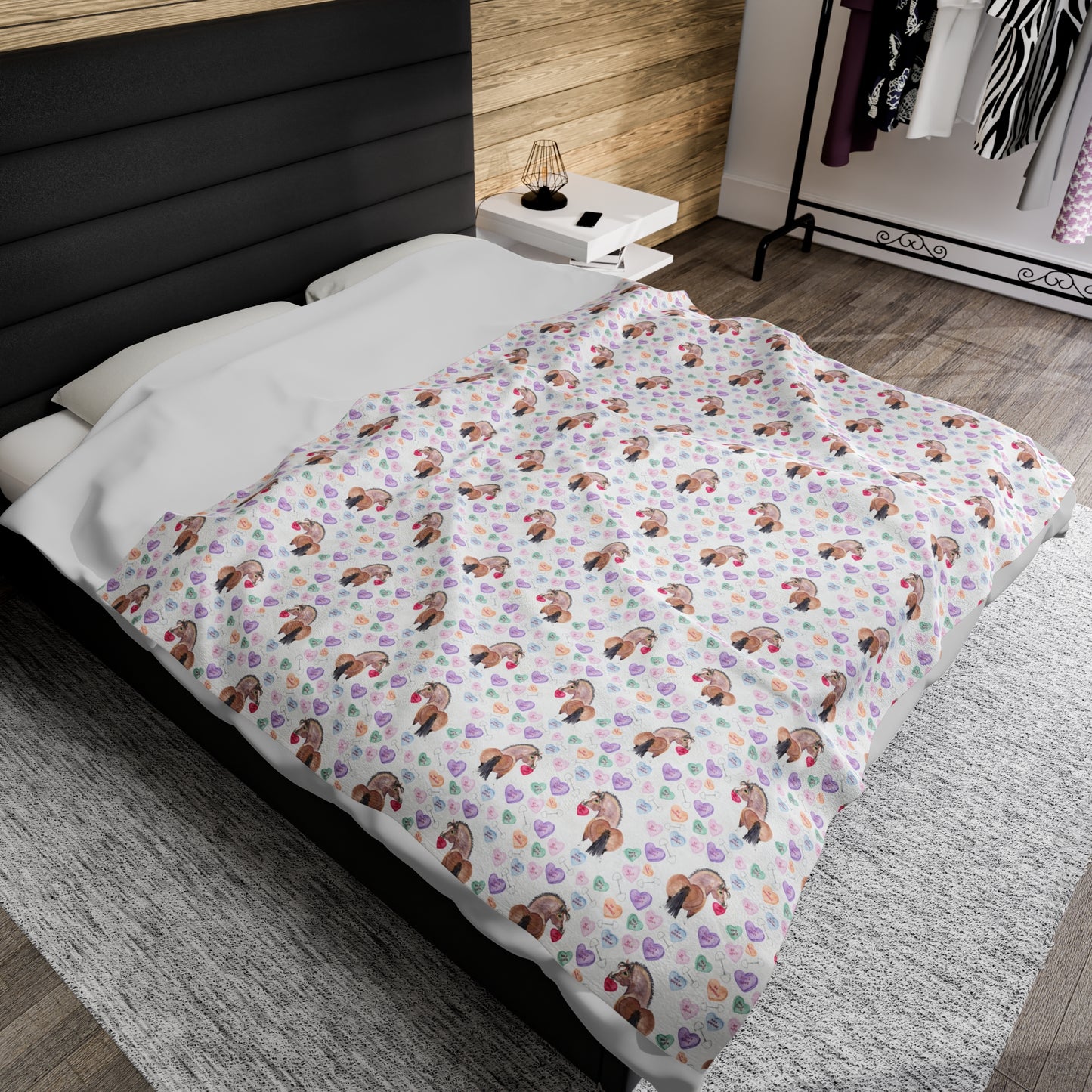 Plush Blanket - Adorable Pony Be Mine Valentine Design