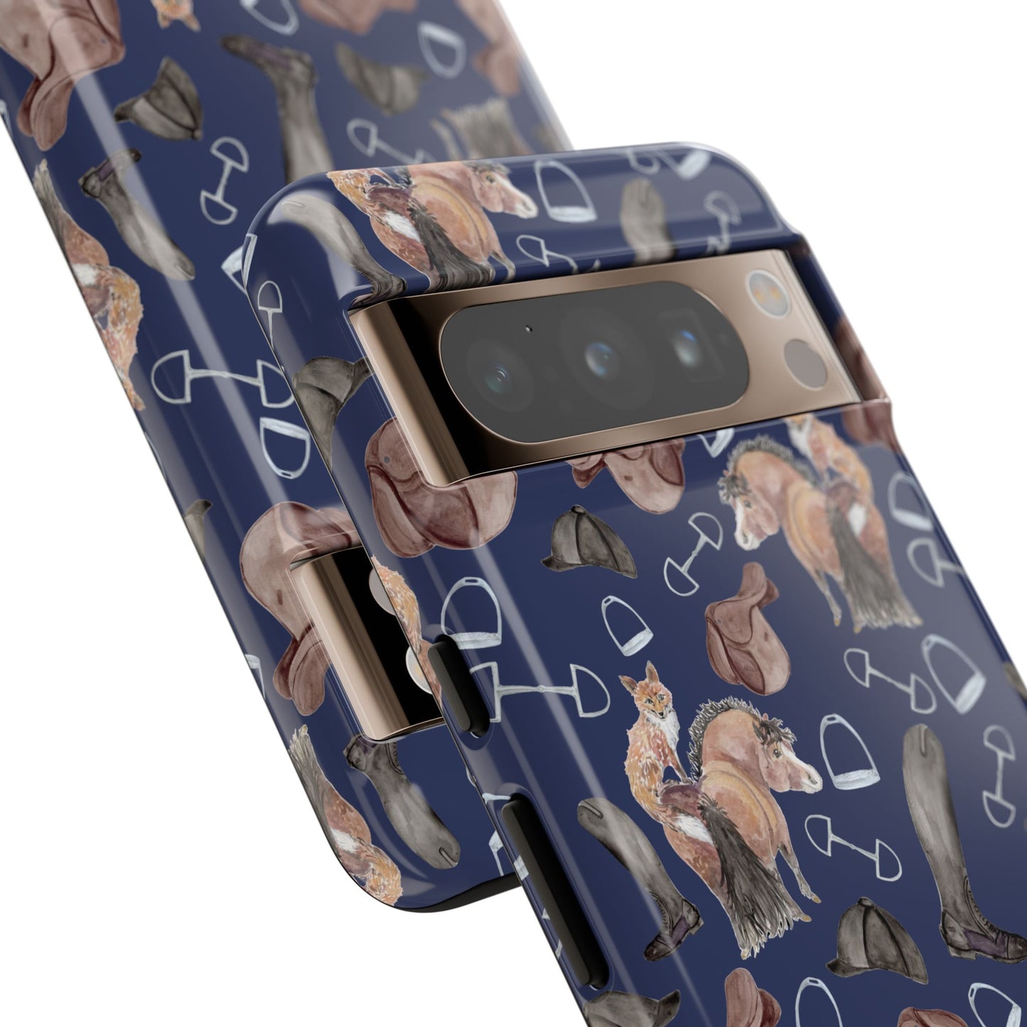 Adorable Little Pony and Fox in Navy Tough Phone Case