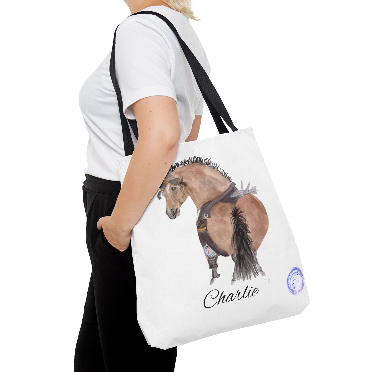 Adorable little Charlie Tote Bag - Whimsical Equestrian Design