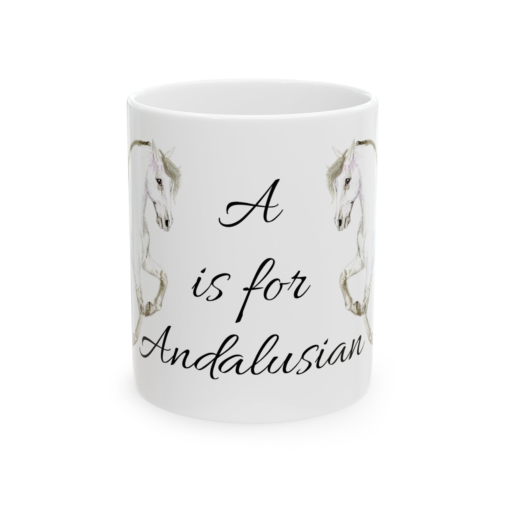 "A is for Andalusian" Ceramic Mug, 11oz - SonaEquestrian