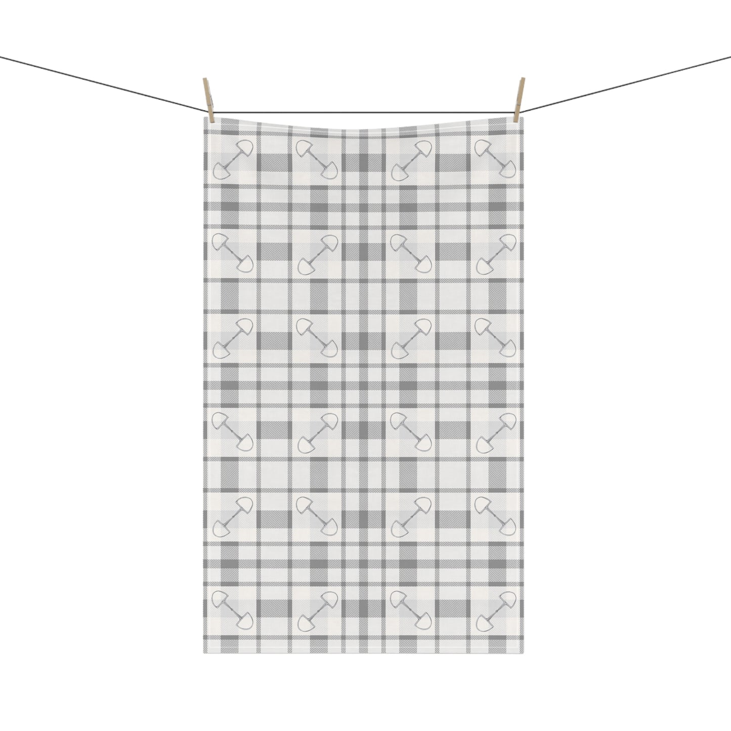 Plaid Bits in Grey Cotton Tea Towel