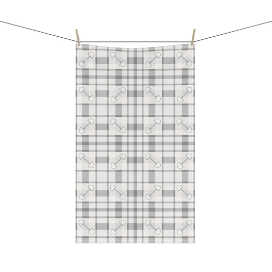 Plaid Bits in Grey Cotton Tea Towel