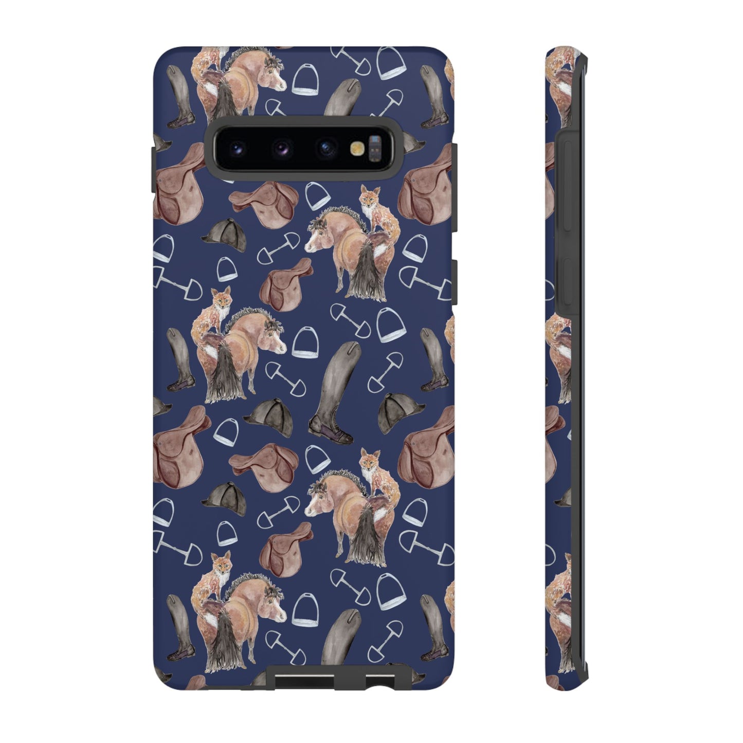Adorable Little Pony and Fox in Navy Tough Phone Case