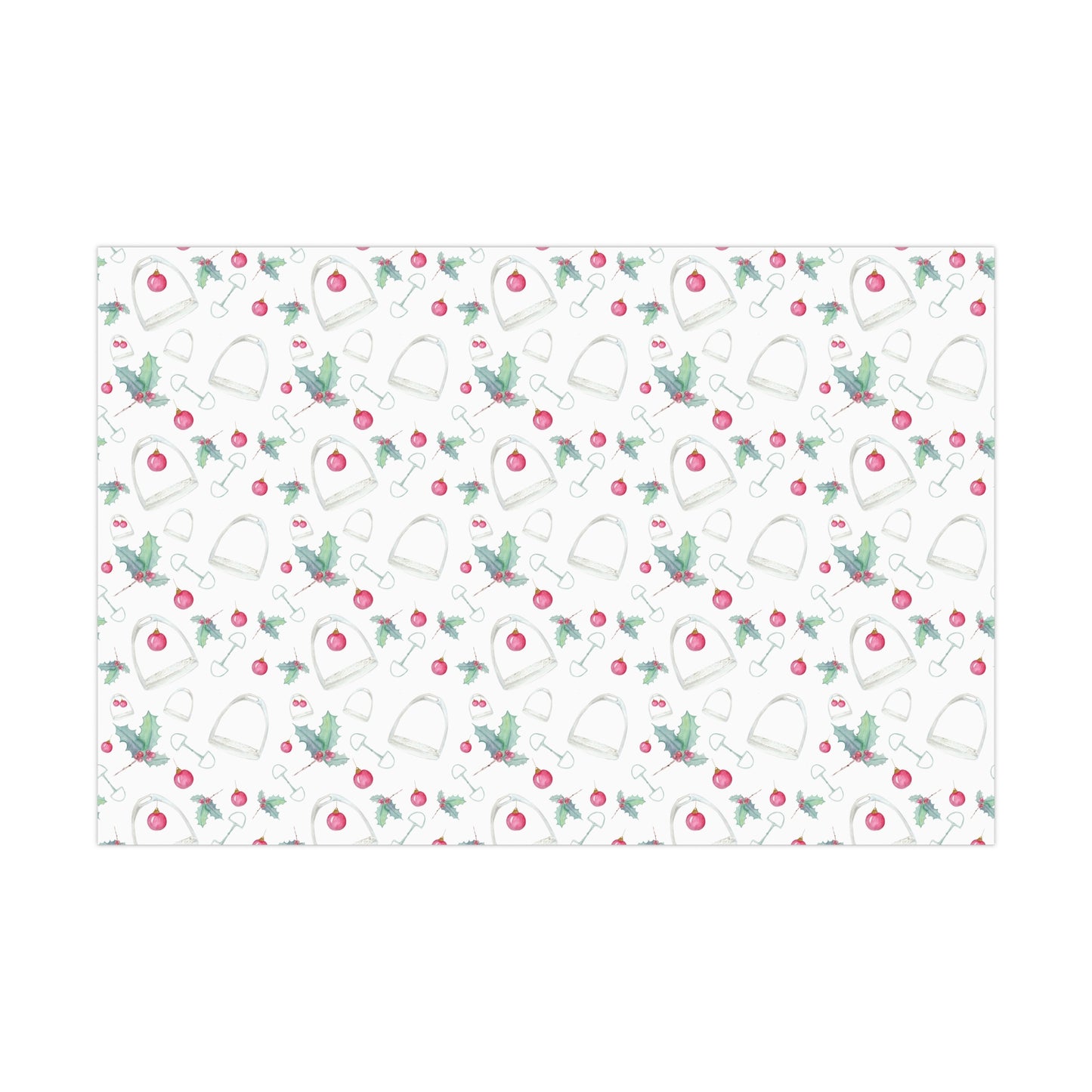 Holiday Stirrups and holly Gift Wrap Papers