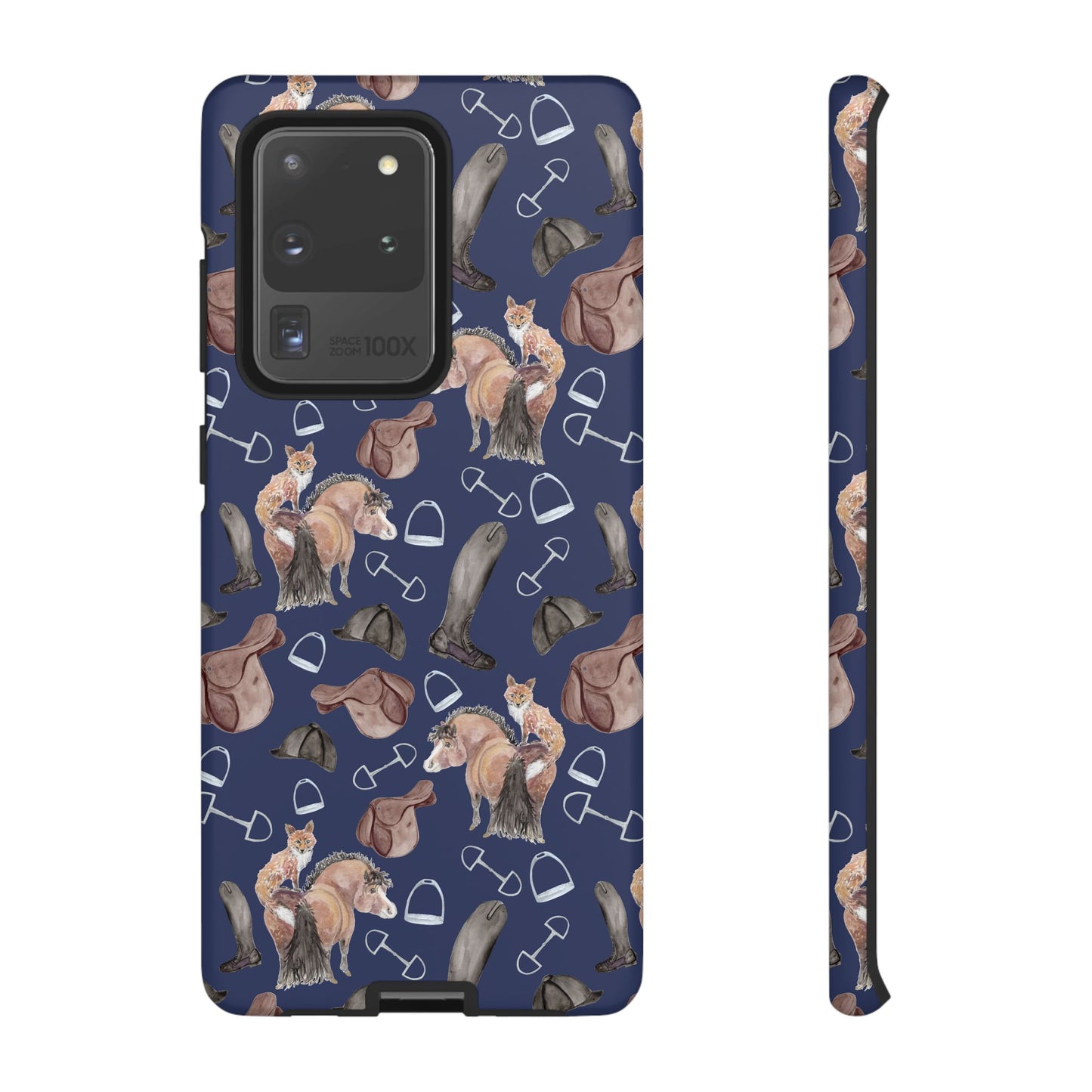 Adorable Little Pony and Fox in Navy Tough Phone Case