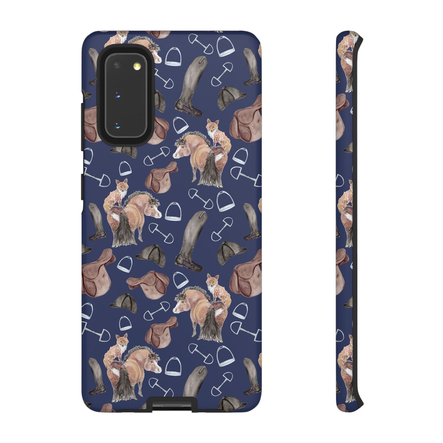 Adorable Little Pony and Fox in Navy Tough Phone Case