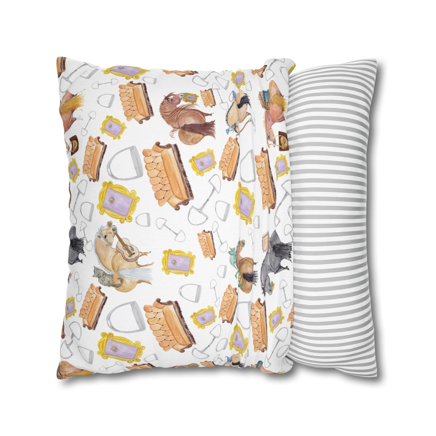 Adorable little Friends Ponies Spun Polyester Square Pillowcase