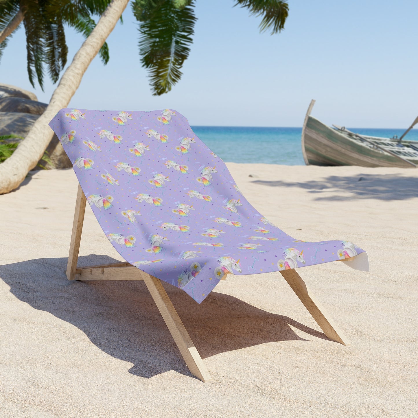 Adorable Little Unicorn Beach Towel