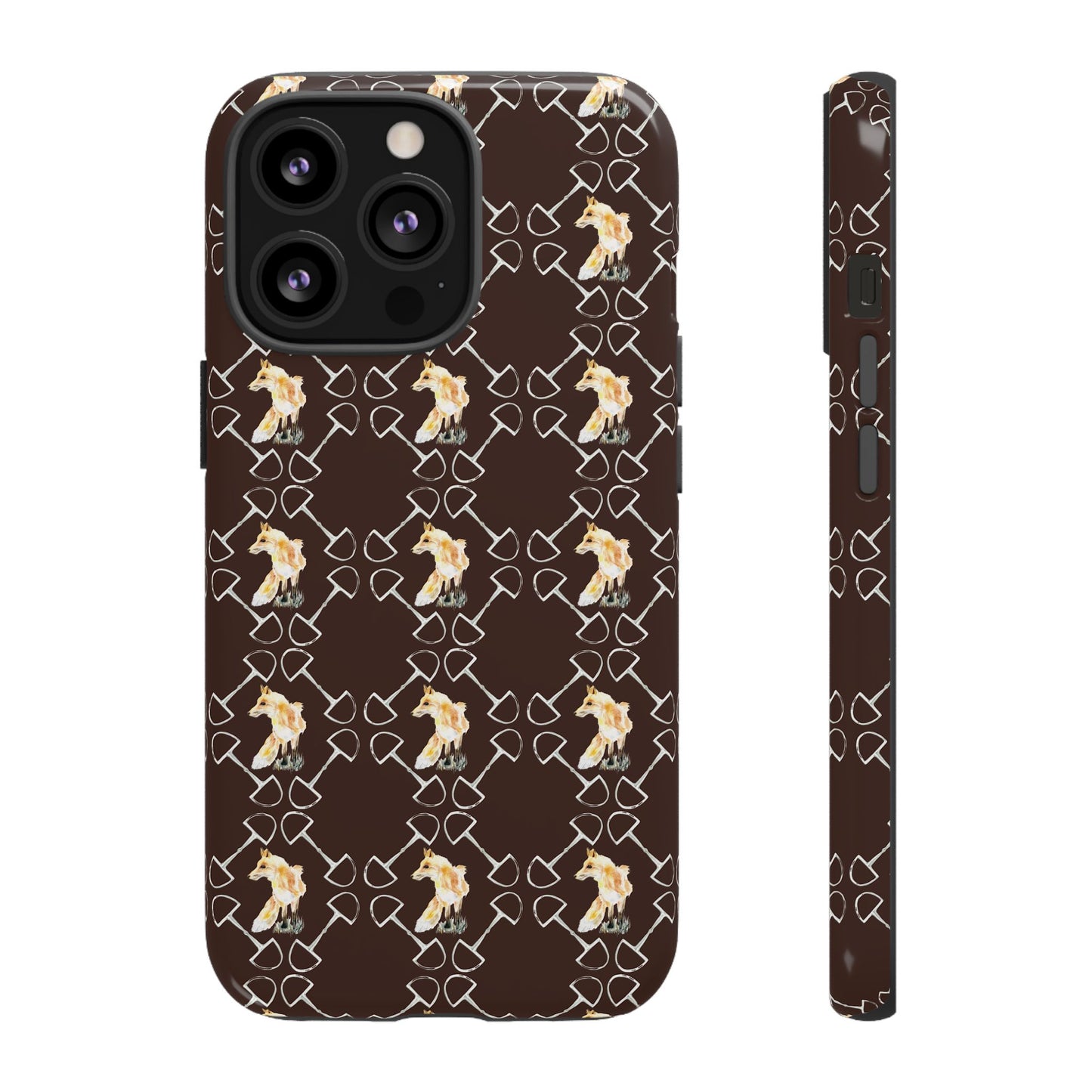 Spring Foxes and Bits in Hazelnut Tough Phone Case