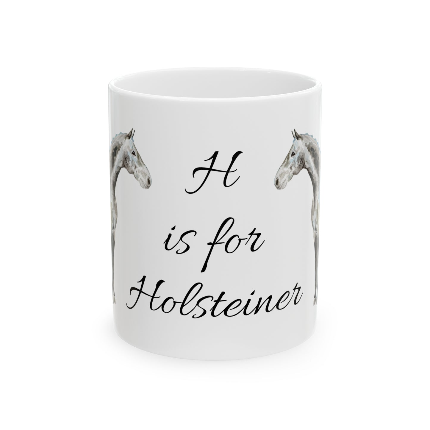 H is for Holsteiner Ceramic Mug, 11oz - SonaEquestrian