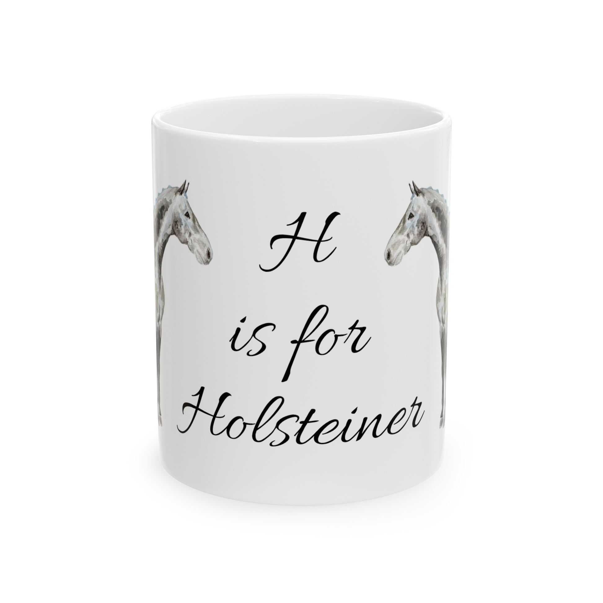 H is for Holsteiner Ceramic Mug, 11oz - SonaEquestrian