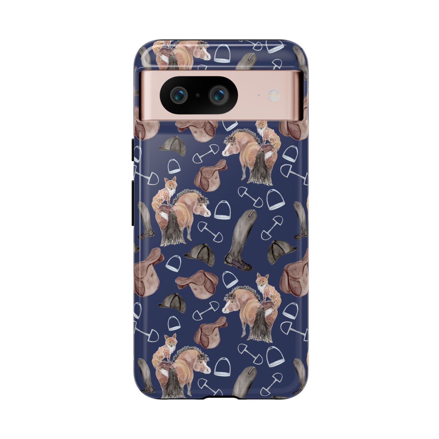 Adorable Little Pony and Fox in Navy Tough Phone Case