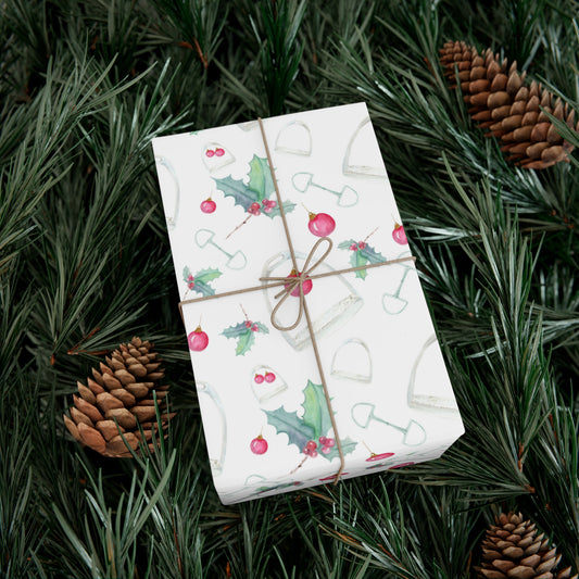 Holiday Stirrups and holly Gift Wrap Papers