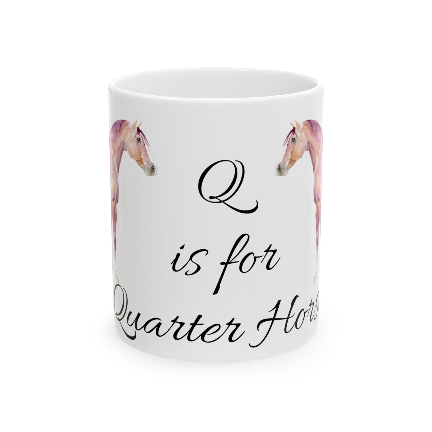 Q is for Quarter Horse Ceramic Mug, 11oz - SonaEquestrian