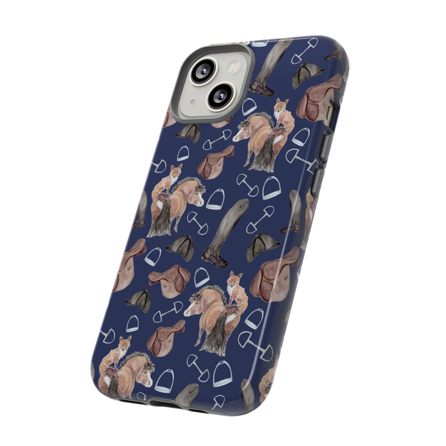Adorable Little Pony and Fox in Navy Tough Phone Case