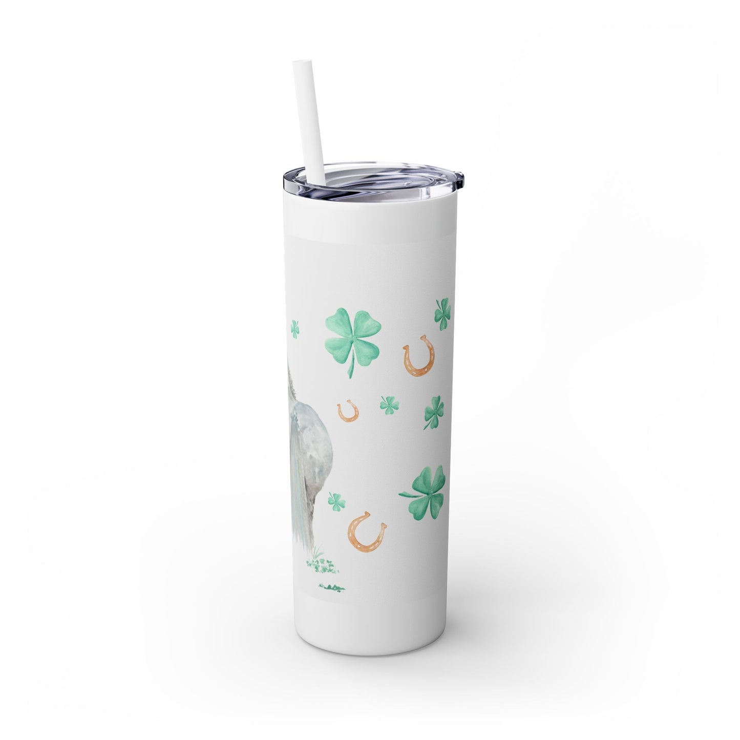 Adorable Miss Clover Skinny Tumbler with Straw, 20oz