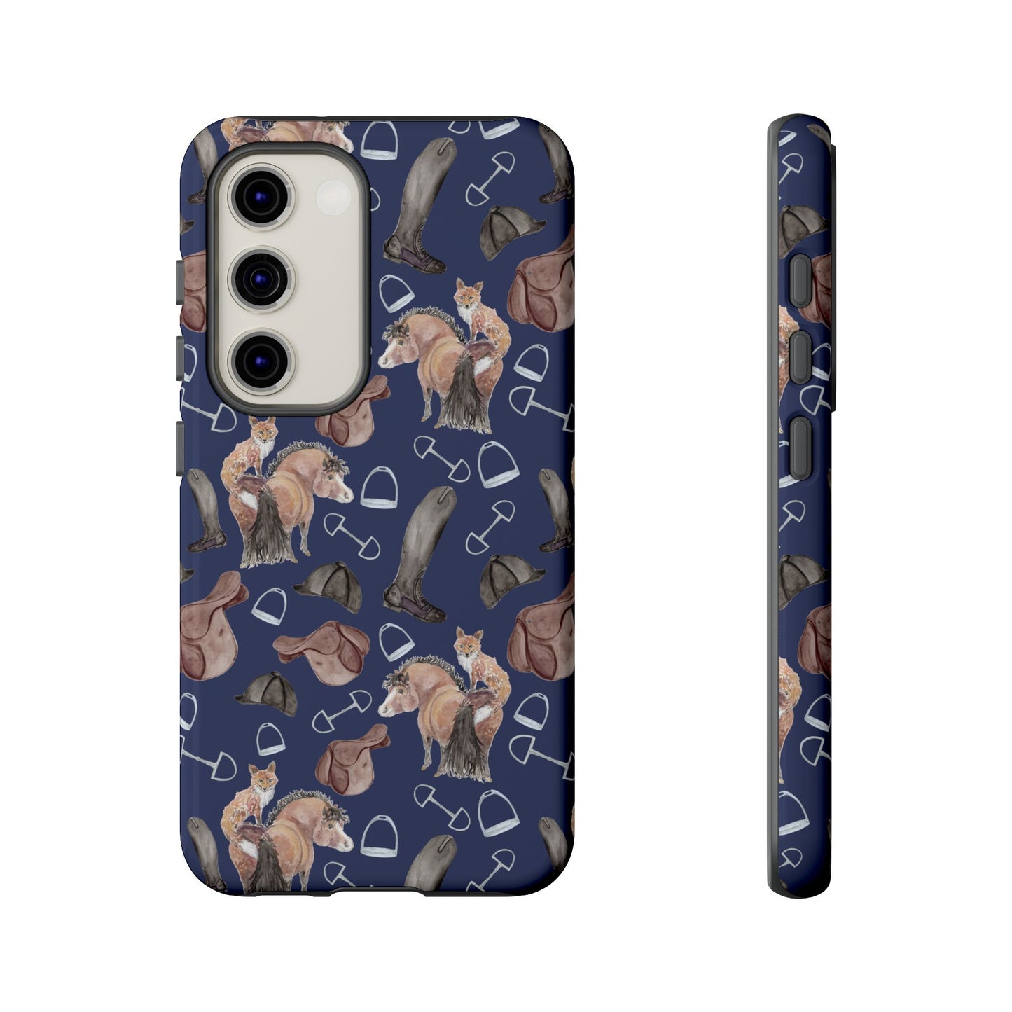Adorable Little Pony and Fox in Navy Tough Phone Case