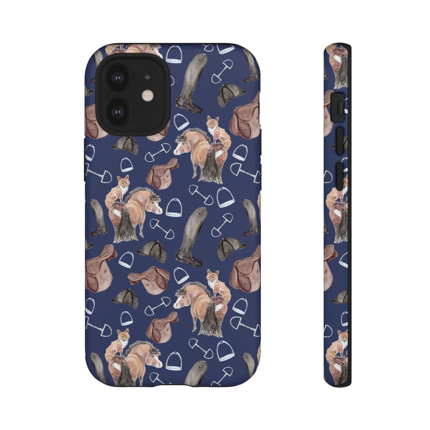 Adorable Little Pony and Fox in Navy Tough Phone Case