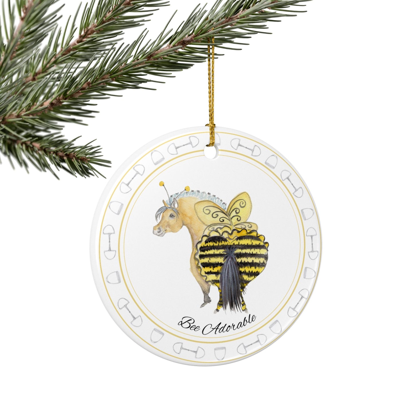 Bee Adorable Ceramic Ornaments, Custom Holiday Decor, 2-Sided Christmas Ornament, Unique Gift, Home Decoration, Keepsake