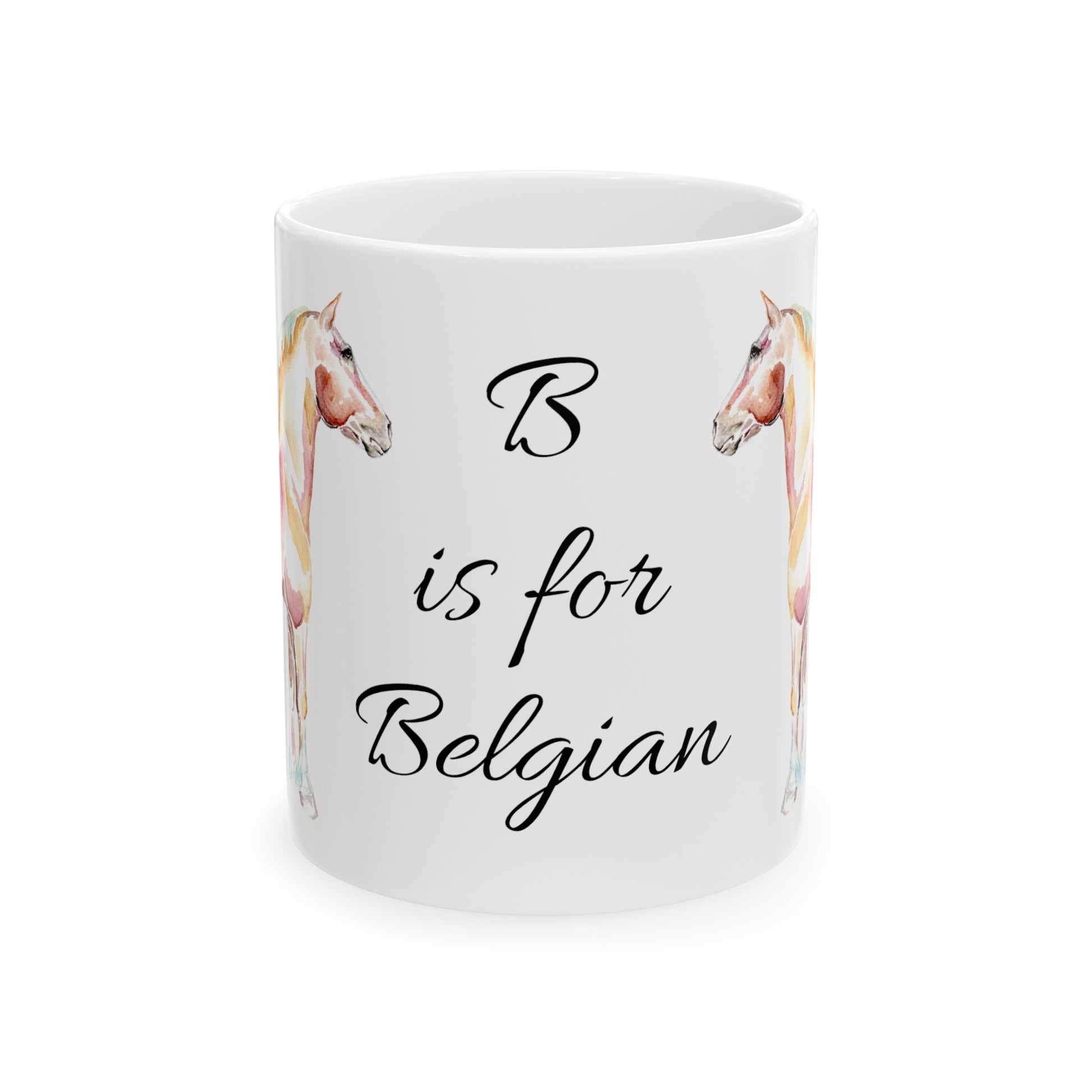 B is for Belgian Ceramic Mug, 11oz - SonaEquestrian