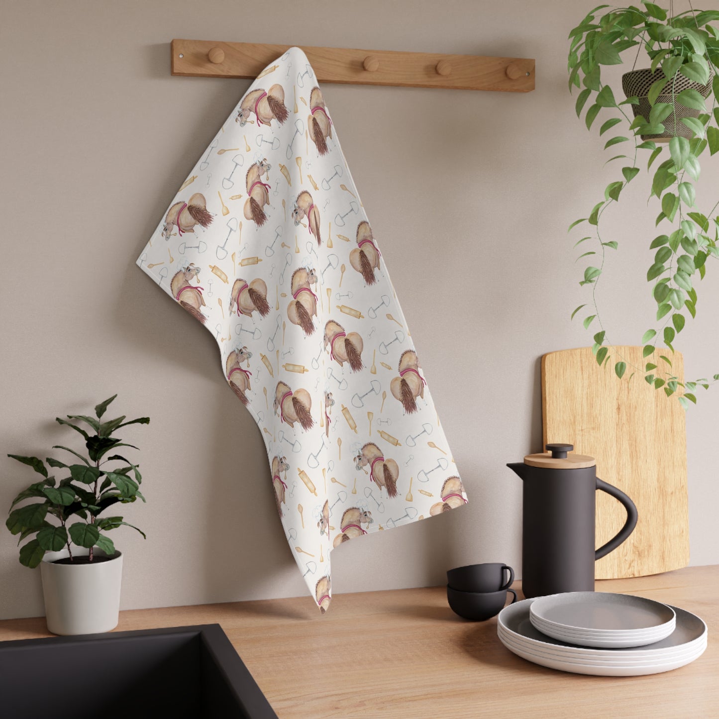 Adorable Little Chef Print Cotton Tea Towel