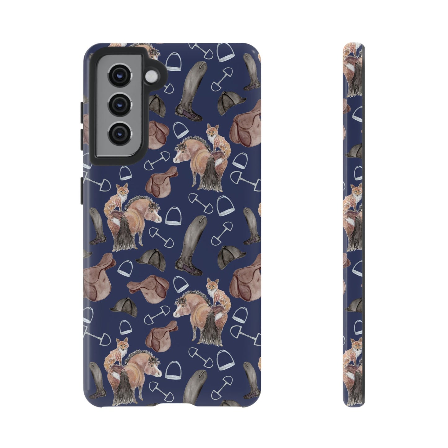 Adorable Little Pony and Fox in Navy Tough Phone Case