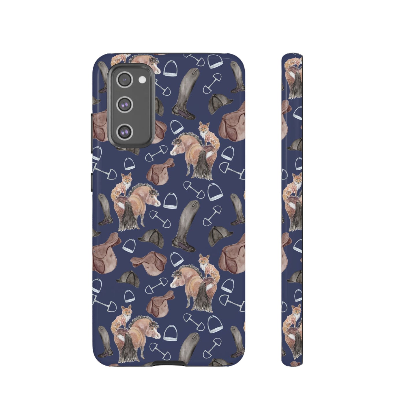 Adorable Little Pony and Fox in Navy Tough Phone Case