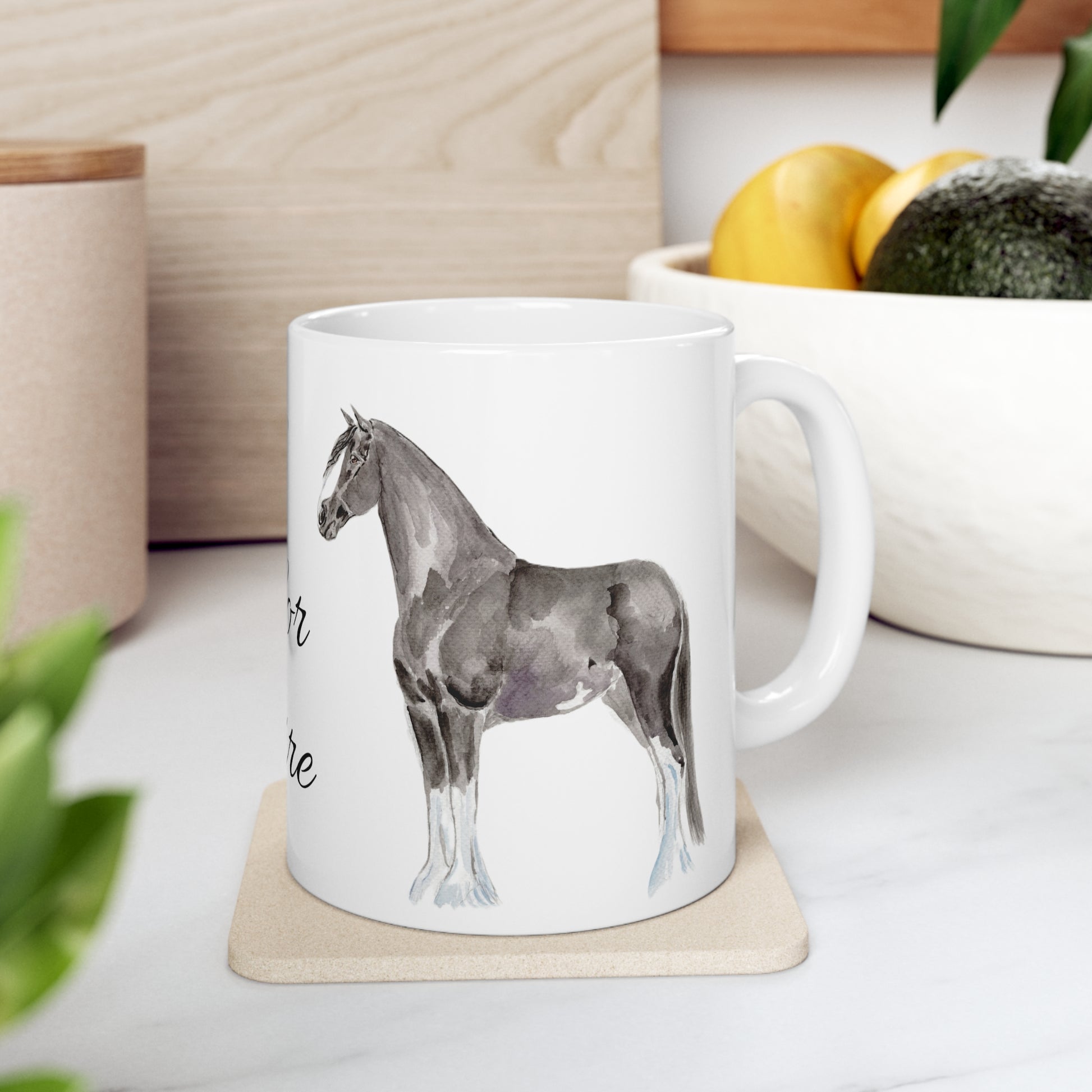 S is for Shire  Ceramic Mug, 11oz - SonaEquestrian