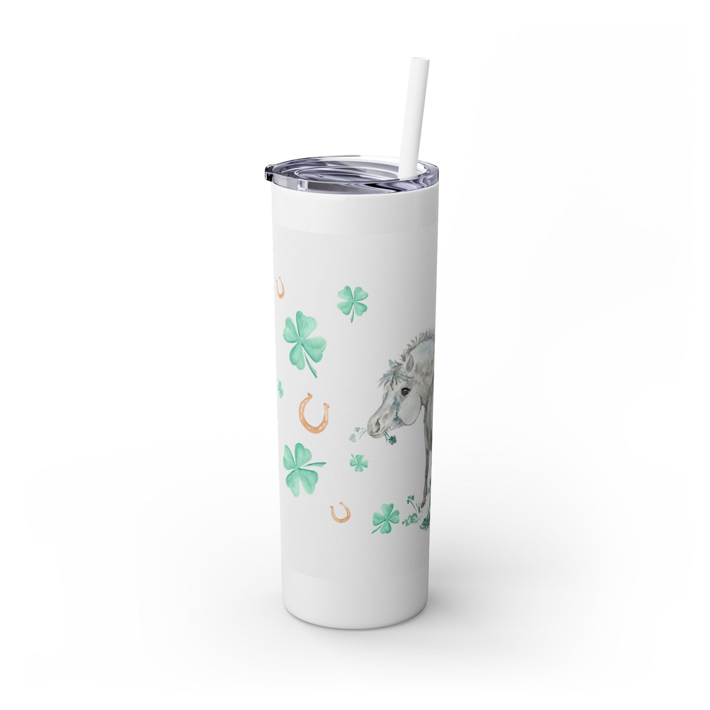 Adorable Miss Clover Skinny Tumbler with Straw, 20oz