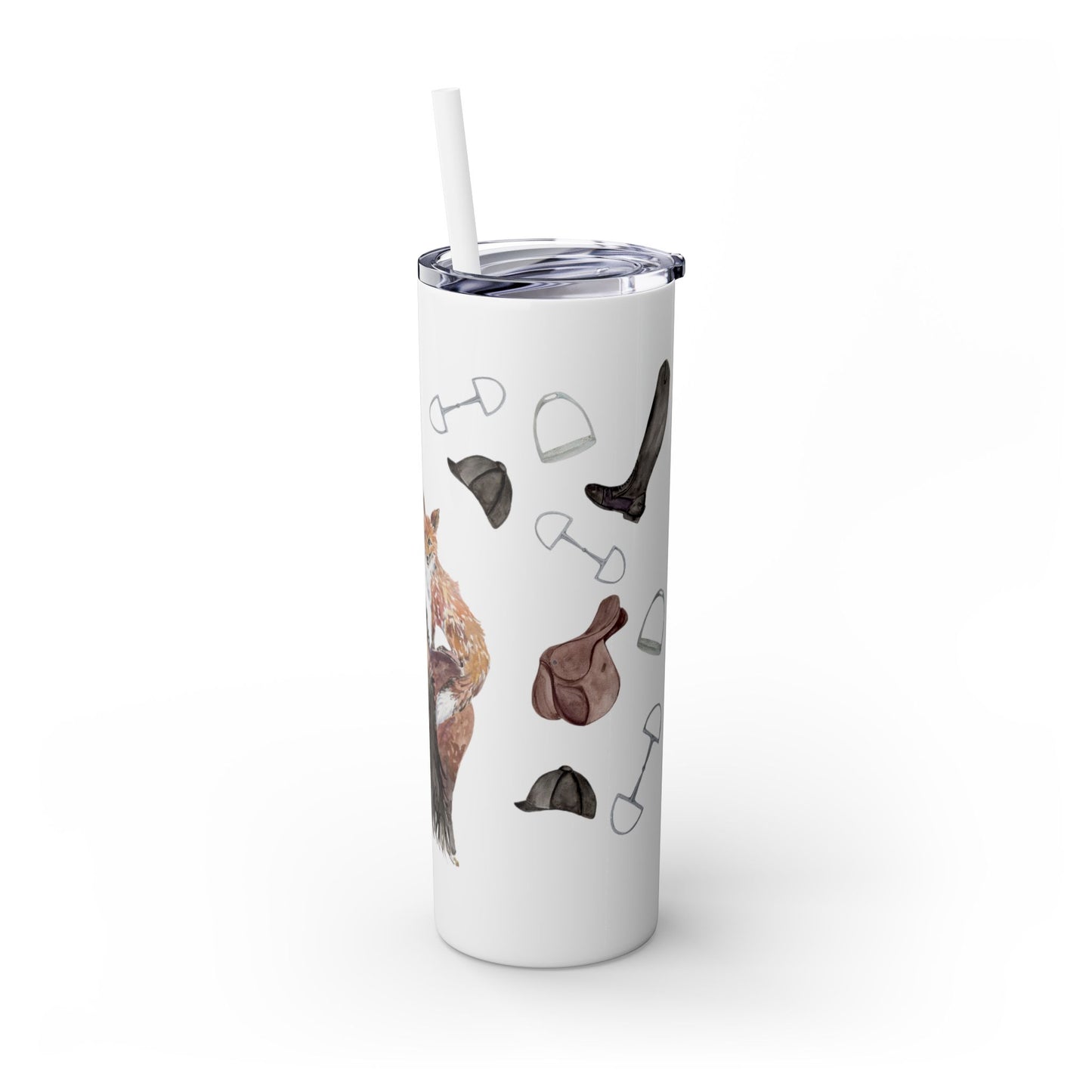 Adorable Little Pony with Fox Friend Skinny Tumbler with Straw, 20oz
