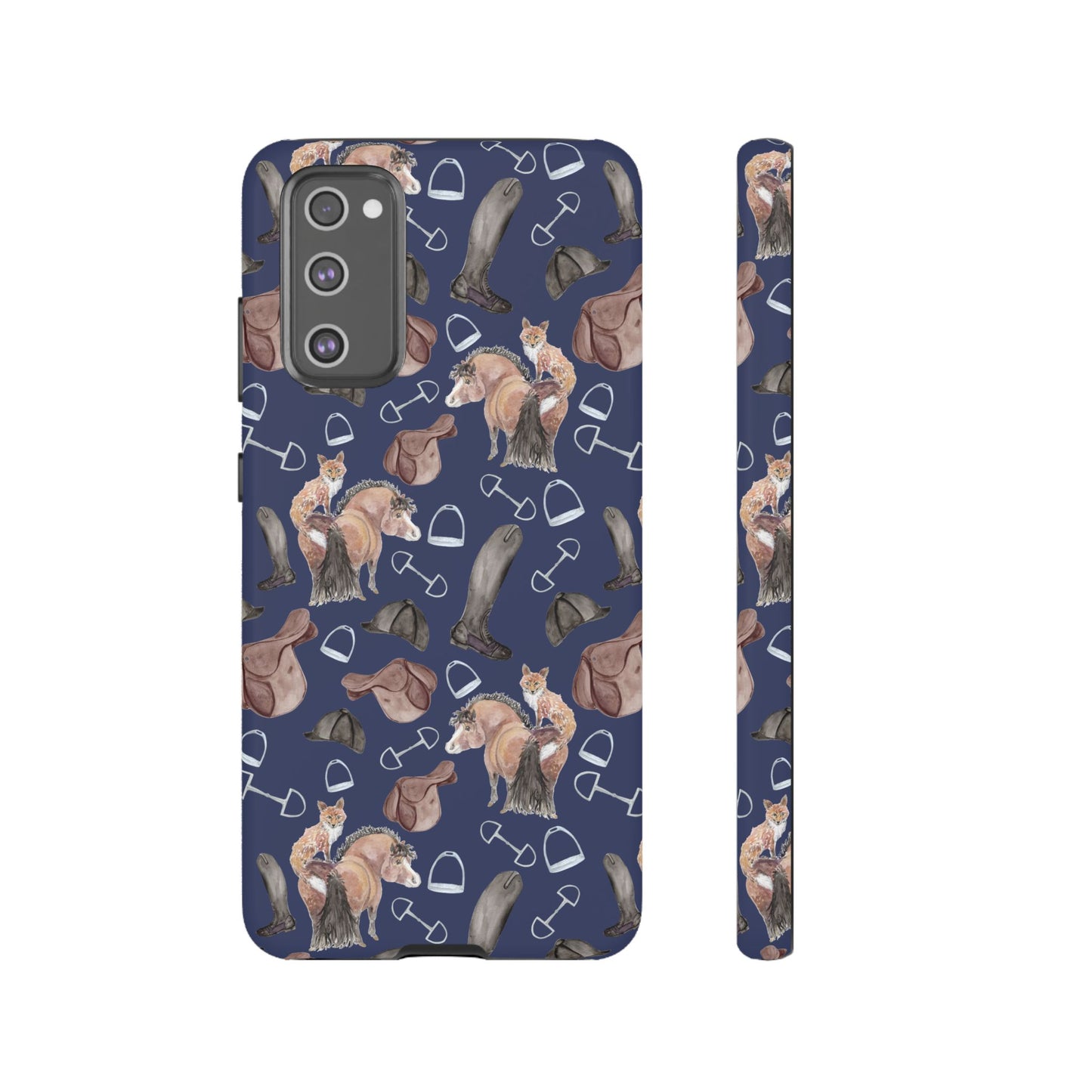 Adorable Little Pony and Fox in Navy Tough Phone Case