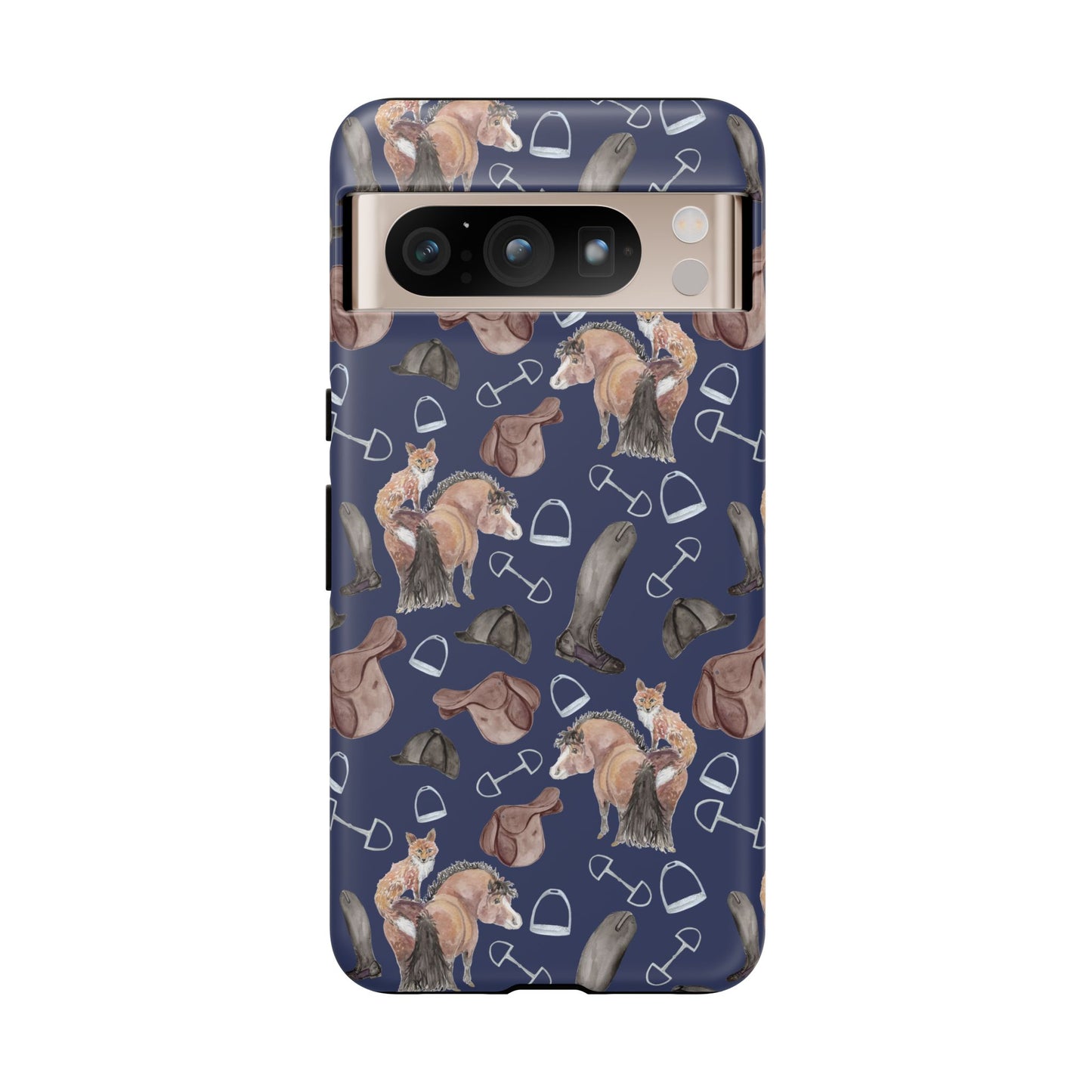 Adorable Little Pony and Fox in Navy Tough Phone Case