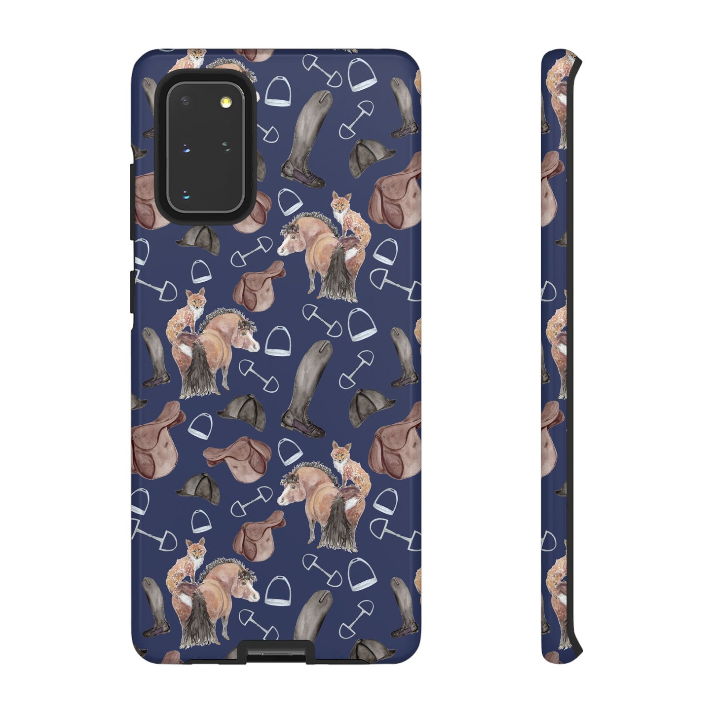 Adorable Little Pony and Fox in Navy Tough Phone Case