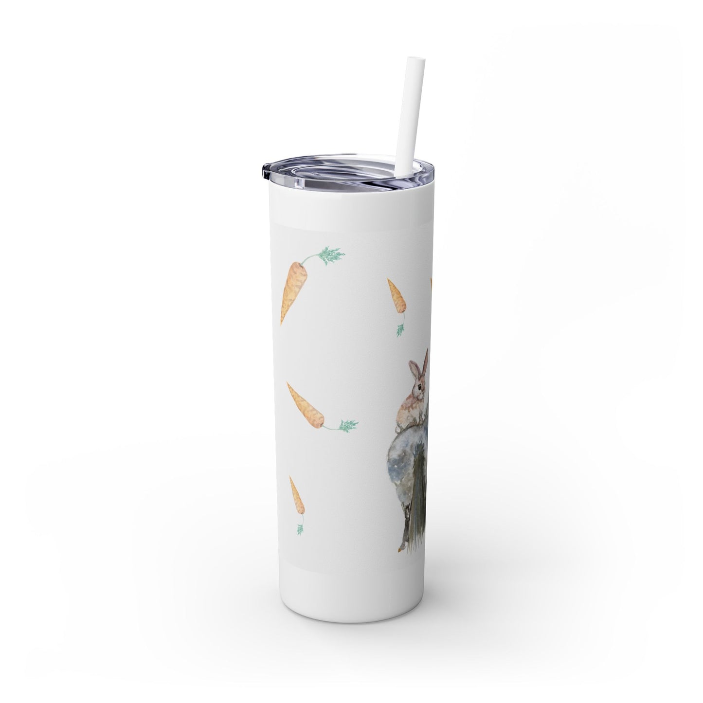 Adorable Little Bonnie Bunny Skinny Tumbler with Straw, 20oz