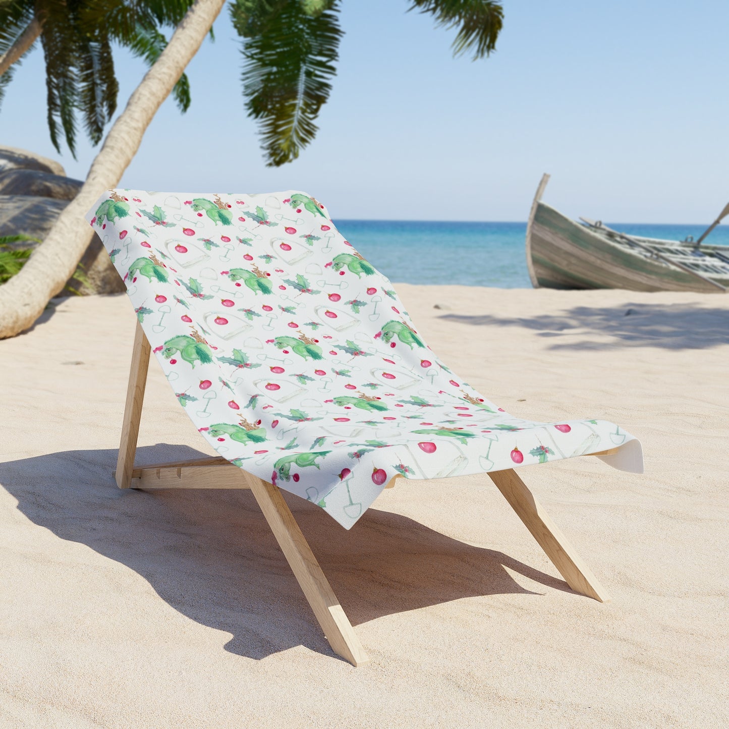 Grinchy Pony Beach Towel