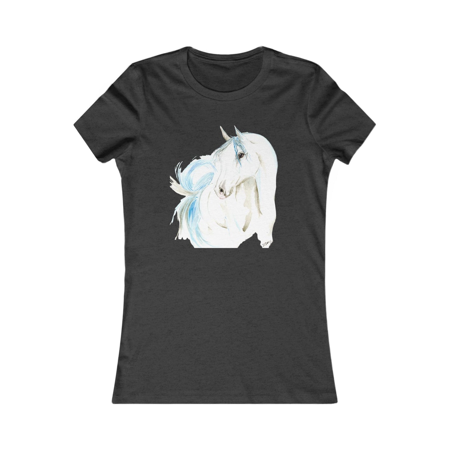 Women's Tee - White Arabian Horse Watercolor Painting