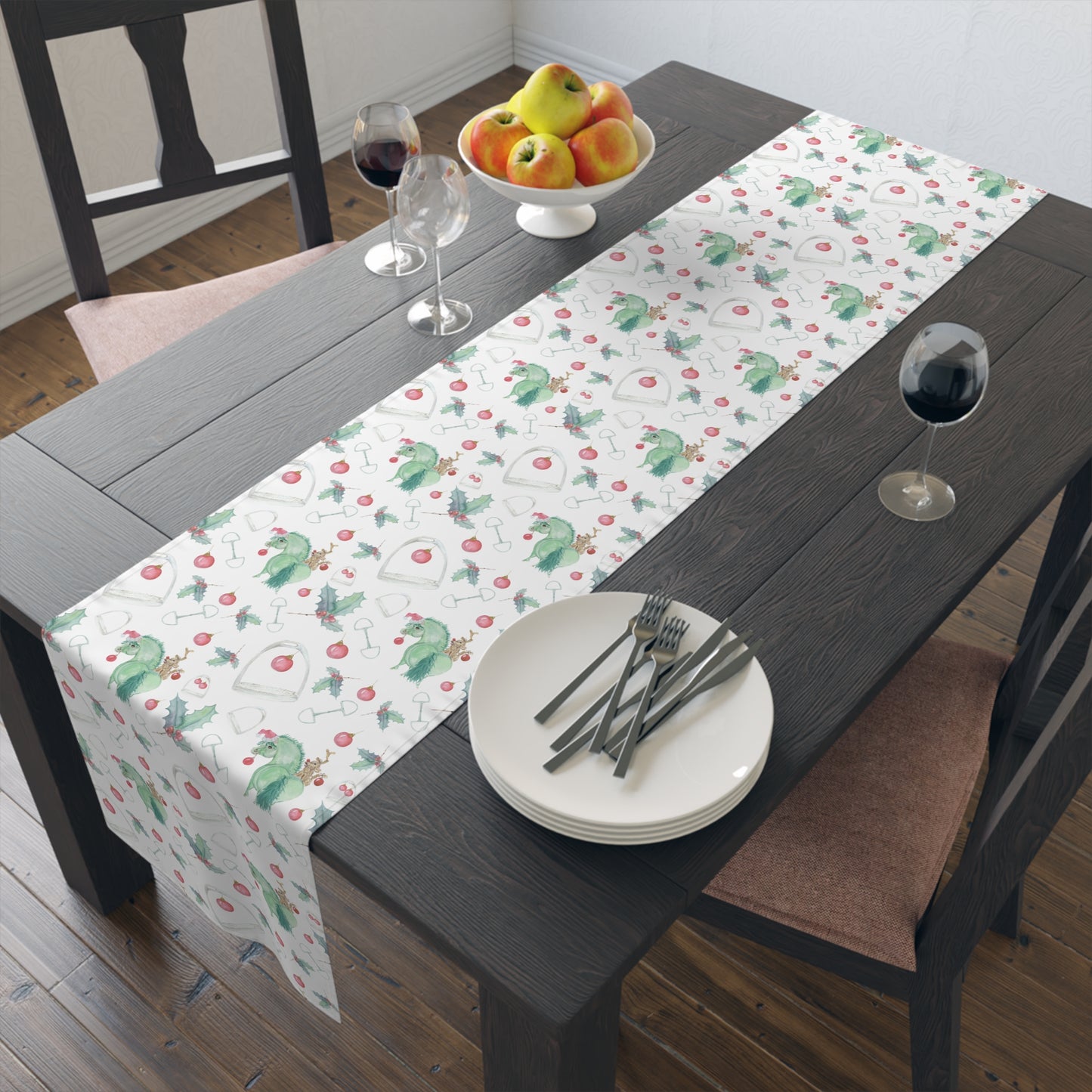 Adorable little Grinchy pony Table Runner (Cotton)