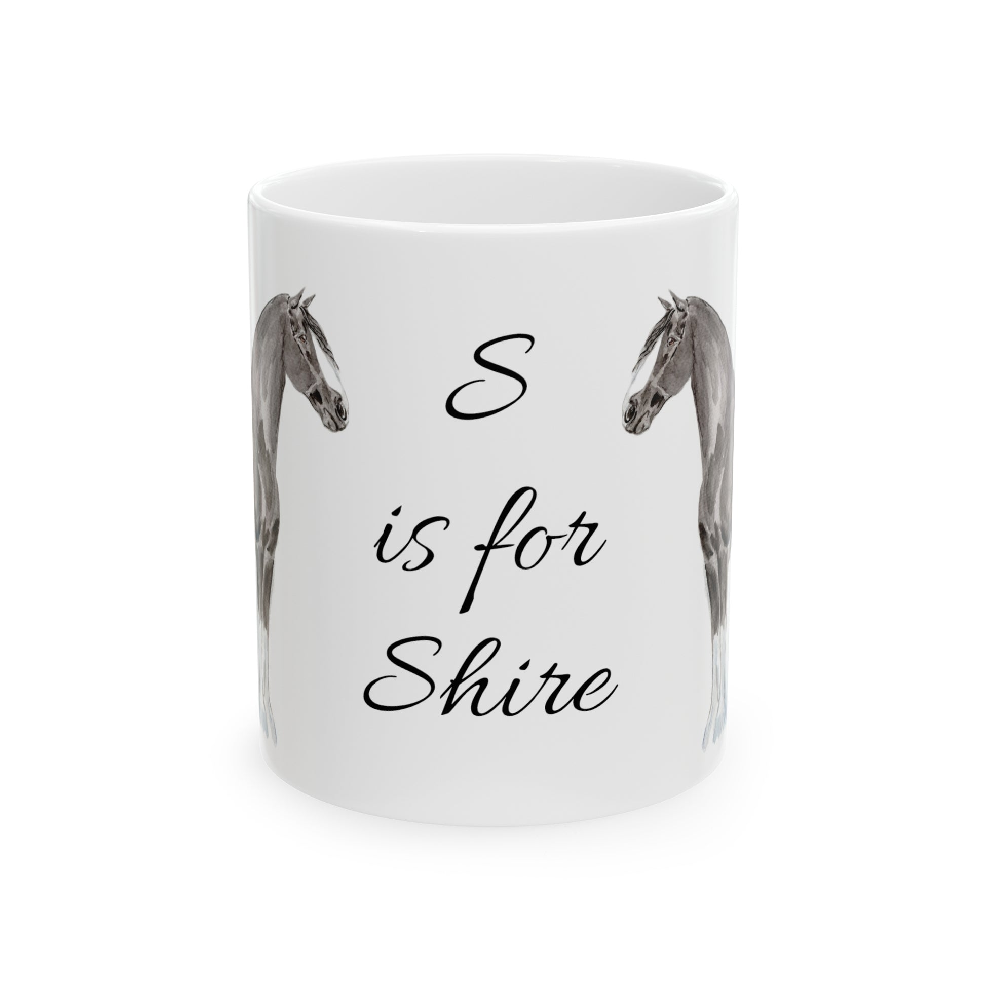 S is for Shire  Ceramic Mug, 11oz - SonaEquestrian