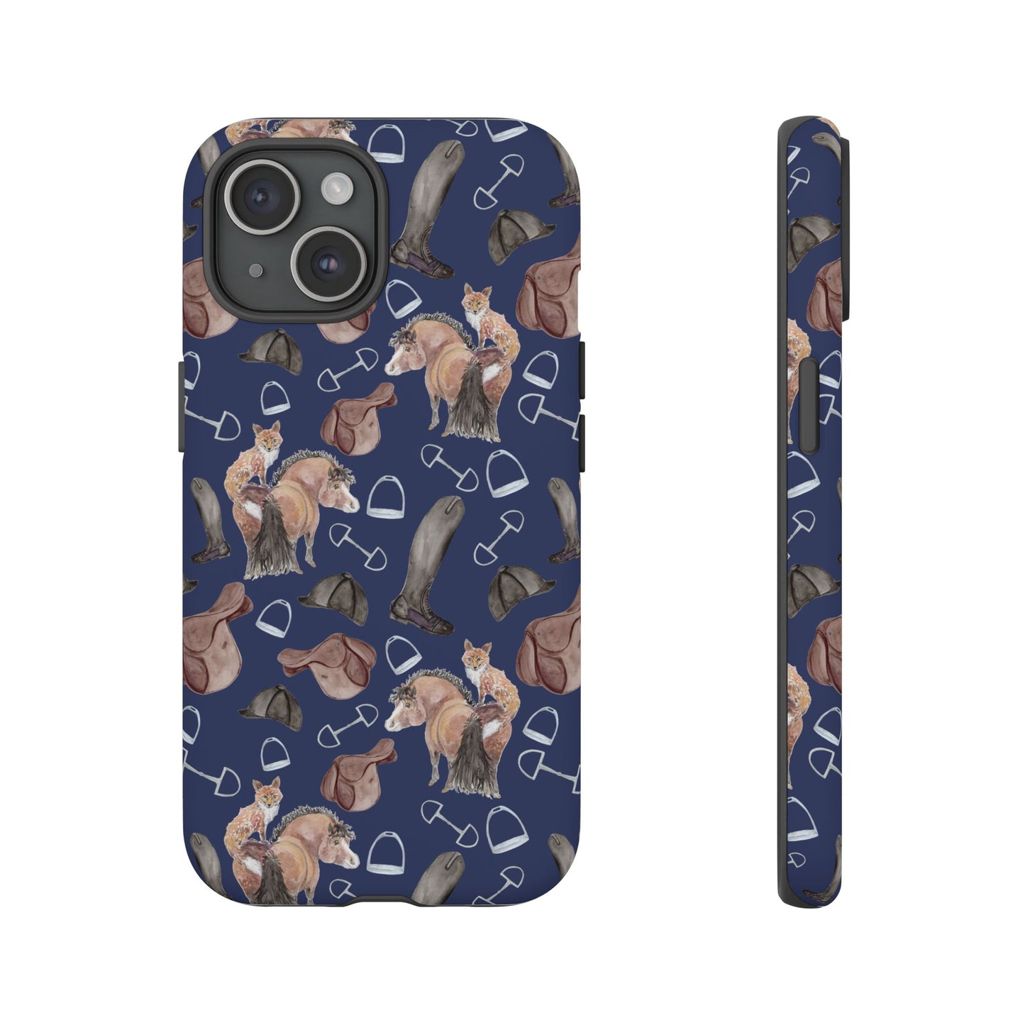 Adorable Little Pony and Fox in Navy Tough Phone Case