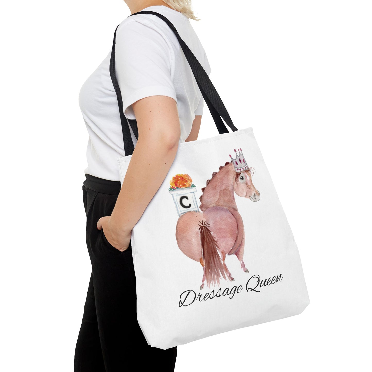 Adorable little Dressage Queen Tote Bag - Whimsical Equestrian Design