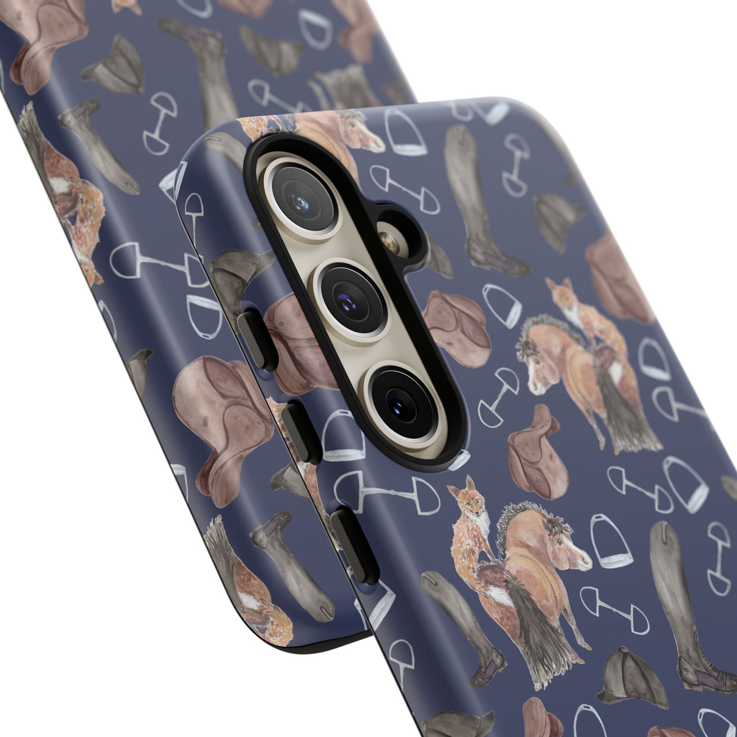 Adorable Little Pony and Fox in Navy Tough Phone Case